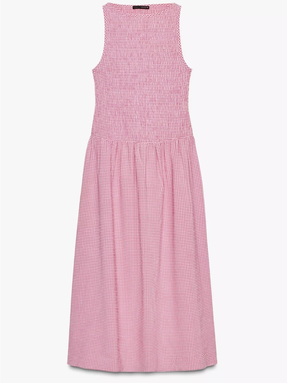 Zara Pink Gingham Midi Dress